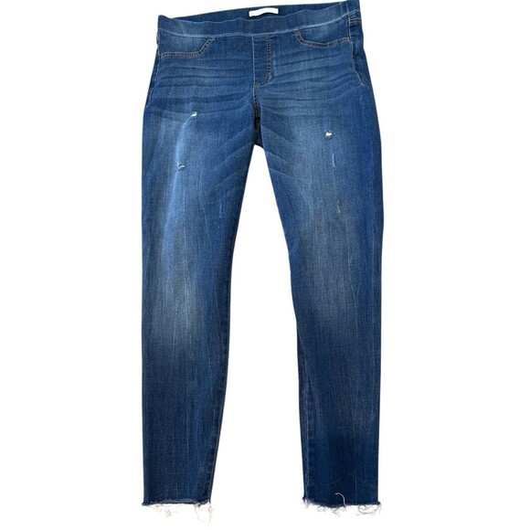 LC Lauren Conrad Womens Lightly Distressed Denim Jeggings Size 12 Blue Stretch - Picture 1 of 10